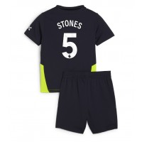 Camisa de Futebol Manchester City John Stones #5 Equipamento Secundário Infantil 2024-25 Manga Curta (+ Calças curtas)